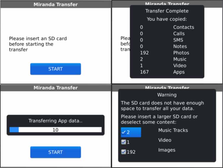 Data Backup Screenshot